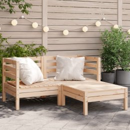 OGRODOWA SOFA 2-OSOBOWA Z PODNÓŻKIEM LITE DREWNO SOSNOWE