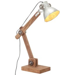 INDUSTRIALNA LAMPA STOŁOWA SREBRNA OKRĄGŁA 58X18X90CM E27