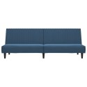 2-OSOBOWA KANAPA NIEBIESKA TAPICEROWANA AKSAMITEM