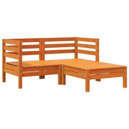 OGRODOWA SOFA 2-OSOBOWA Z PODNÓŻKIEM WOSKOWY BRĄZ LITA SOSNA