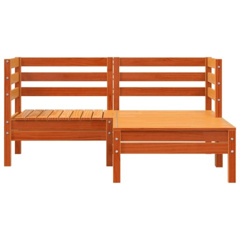 OGRODOWA SOFA 2-OSOBOWA Z PODNÓŻKIEM WOSKOWY BRĄZ LITA SOSNA
