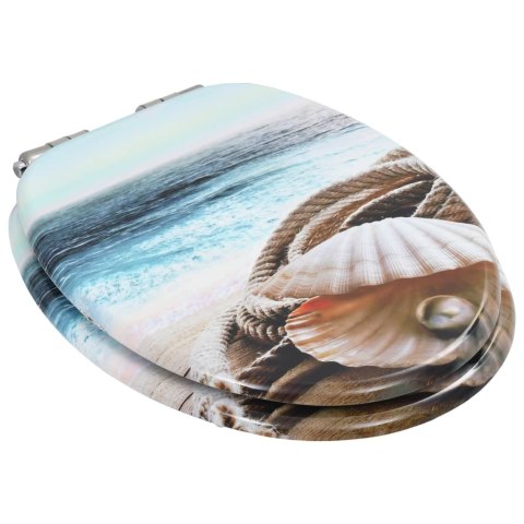 DESKA KLOZETOWA WOLNOOPADAJĄCA WZÓR Z MUSZLAMI