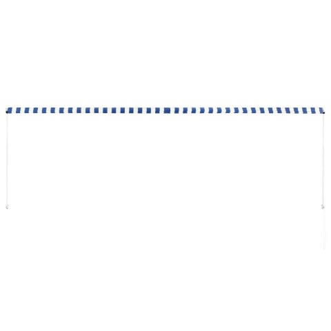 MARKIZA ZWIJANA 400X150CM BIAŁO-NIEBIESKA