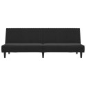 2-OSOBOWA KANAPA CZARNA TAPICEROWANA AKSAMITEM