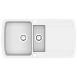 GRANITOWY ZLEWOZMYWAK DWUKOMOROWY BIAŁY