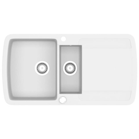 GRANITOWY ZLEWOZMYWAK DWUKOMOROWY BIAŁY