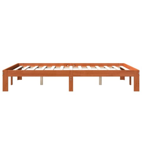RAMA ŁÓŻKA WOSKOWY BRĄZ 140X190CM LITE DREWNO SOSNOWE