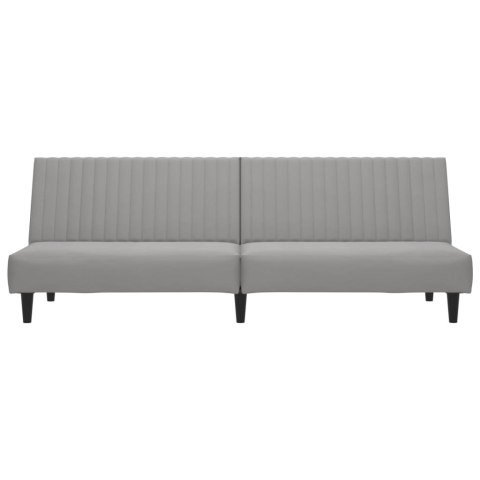 2-OSOBOWA KANAPA JASNOSZARA TAPICEROWANA AKSAMITEM