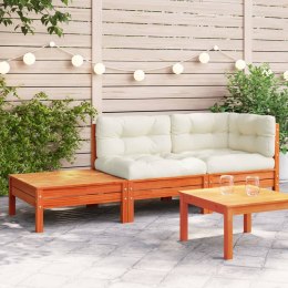 SOFA OGRODOWA Z PODUSZKAMI I PODNÓŻKIEM LITE DREWNO SOSNOWE