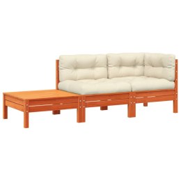 SOFA OGRODOWA Z PODUSZKAMI I PODNÓŻKIEM LITE DREWNO SOSNOWE