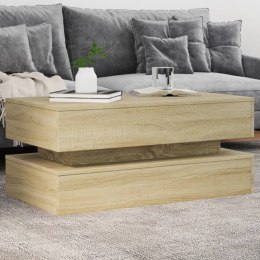 STOLIK KAWOWY Z OŚWIETLENIEM LED DĄB SONOMA 90X50X40CM