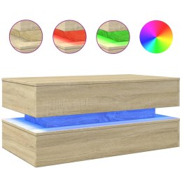 STOLIK KAWOWY Z OŚWIETLENIEM LED DĄB SONOMA 90X50X40CM