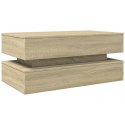 STOLIK KAWOWY Z OŚWIETLENIEM LED DĄB SONOMA 90X50X40CM
