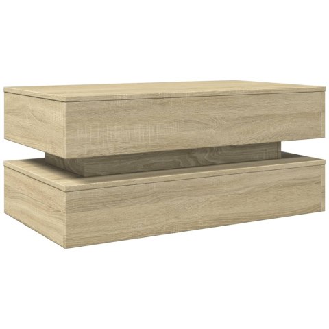STOLIK KAWOWY Z OŚWIETLENIEM LED DĄB SONOMA 90X50X40CM