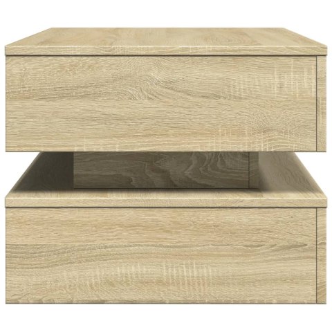 STOLIK KAWOWY Z OŚWIETLENIEM LED DĄB SONOMA 90X50X40CM