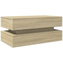 STOLIK KAWOWY Z OŚWIETLENIEM LED DĄB SONOMA 90X50X40CM