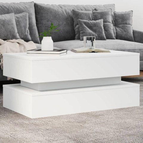 STOLIK KAWOWY Z OŚWIETLENIEM LED BIAŁY 90X50X40CM