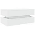 STOLIK KAWOWY Z OŚWIETLENIEM LED BIAŁY 90X50X40CM