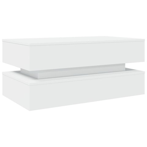 STOLIK KAWOWY Z OŚWIETLENIEM LED BIAŁY 90X50X40CM