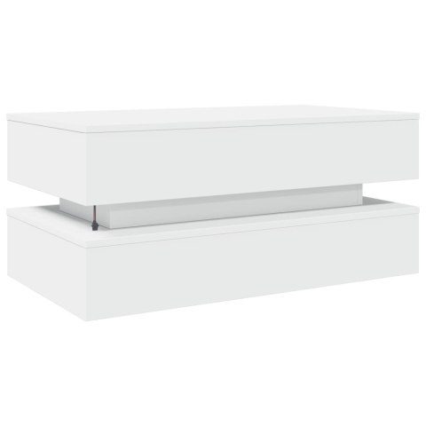 STOLIK KAWOWY Z OŚWIETLENIEM LED BIAŁY 90X50X40CM