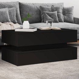 STOLIK KAWOWY Z OŚWIETLENIEM LED CZARNY 90X50X40CM