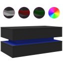 STOLIK KAWOWY Z OŚWIETLENIEM LED CZARNY 90X50X40CM