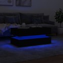 STOLIK KAWOWY Z OŚWIETLENIEM LED CZARNY 90X50X40CM