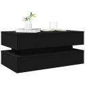 STOLIK KAWOWY Z OŚWIETLENIEM LED CZARNY 90X50X40CM