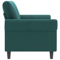 SOFA 2-OSOBOWA, CIEMNOZIELONA, 140 CM, TAPICEROWANA AKSAMITEM