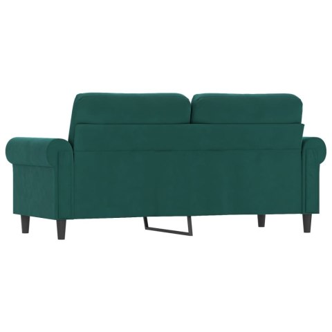 SOFA 2-OSOBOWA, CIEMNOZIELONA, 140 CM, TAPICEROWANA AKSAMITEM