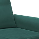 SOFA 2-OSOBOWA, CIEMNOZIELONA, 140 CM, TAPICEROWANA AKSAMITEM