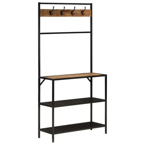 WIESZAK NA PŁASZCZE 90X35X180CM LITE DREWNO MANGO I ŻELAZO