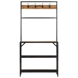 WIESZAK NA PŁASZCZE 90X35X180CM LITE DREWNO MANGO I ŻELAZO