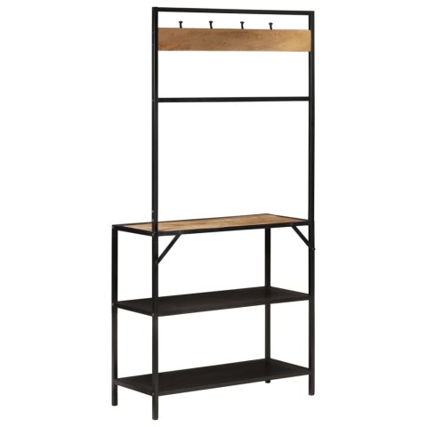 WIESZAK NA PŁASZCZE 90X35X180CM LITE DREWNO MANGO I ŻELAZO