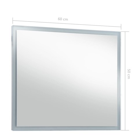 ŚCIENNE LUSTRO ŁAZIENKOWE Z LED 60X50CM