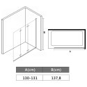 SKŁADANA KABINA PRYSZNICOWA 3 PANELE ESG 130X138CM