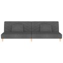 2-OSOBOWA KANAPA 2 PODUSZKI CIEMNOSZARA TAPICEROWANA TKANINĄ