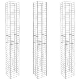 ZESTAW 2 SŁUPKI KOSZE GABIONOWE GABION 25X25X197CM