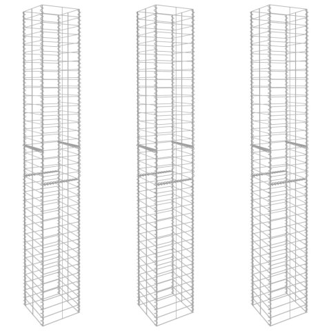 ZESTAW 2 SŁUPKI KOSZE GABIONOWE GABION 25X25X197CM