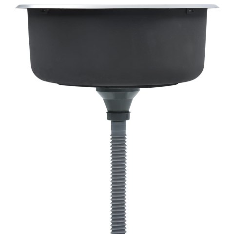 ZLEW KUCHENNY Z SITKIEM I SYFONEM STAL NIERDZEWNA