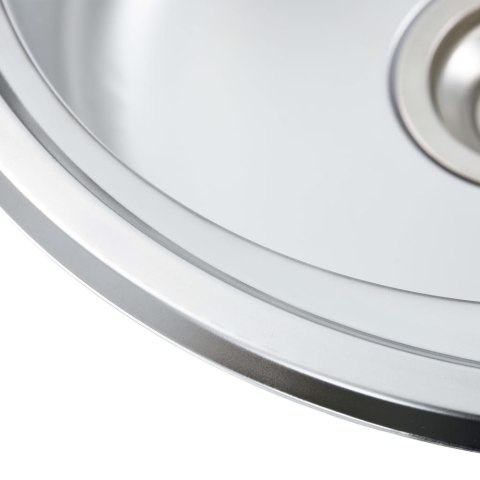 ZLEWOZMYWAK KUCHENNY Z SITKIEM I SYFONEM STAL NIERDZEWNA