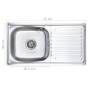 ZLEWOZMYWAK KUCHENNY Z SITKIEM I SYFONEM STAL NIERDZEWNA