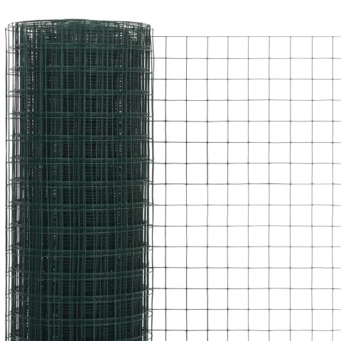 OGRODZENIE Z SIATKI STAL I PVC 25X1,5M ZIELONE