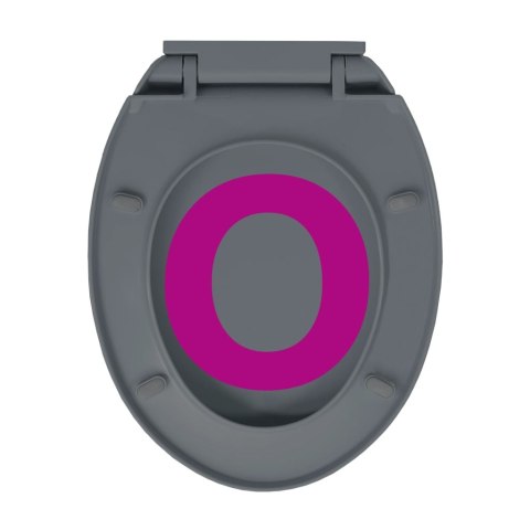 CICHO ZAMYKANA DESKA SEDESOWA SZARA OWALNA