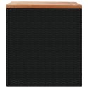 SKRZYNIA OGRODOWA CZARNA 110X50X54CM POLIRATTAN I AKACJA