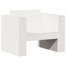 FOTEL OGRODOWY BIAŁY 79X60X62CM LITE DREWNO SOSNOWE