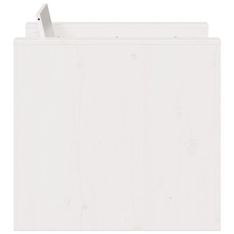 FOTEL OGRODOWY BIAŁY 79X60X62CM LITE DREWNO SOSNOWE