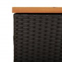 SKRZYNIA OGRODOWA CZARNA 220X50X54CM POLIRATTAN I AKACJA