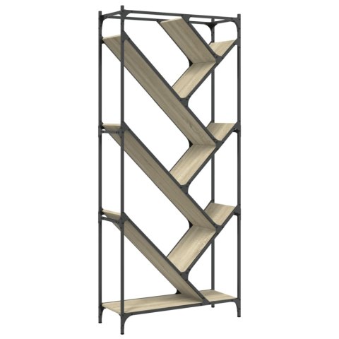 REGAŁ DĄB SONOMA 79X30X180CM I METAL