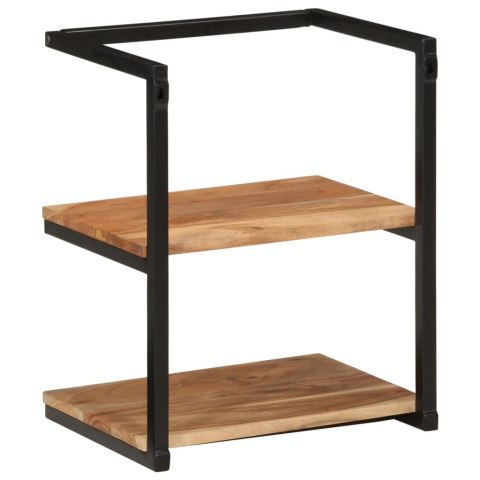 REGAŁ ŚCIENNY 40X30X50CM LITE DREWNO AKACJOWE I ŻELAZO